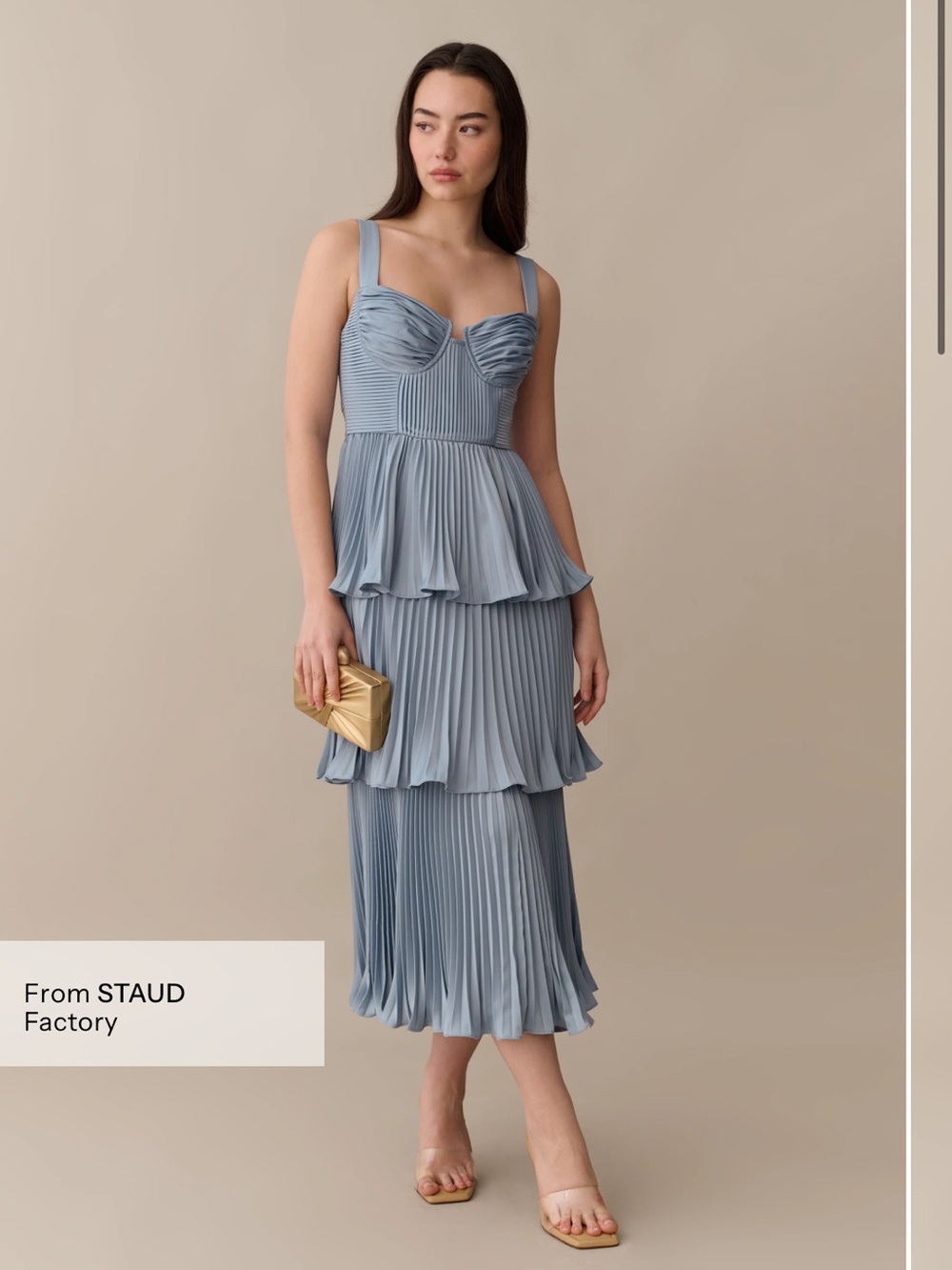 Few Moda OPT Hyacinth tiered Bustier Dress in Slate Blue- size 4